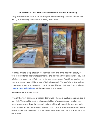 The Easiest Way to Refinish a Wood Door Without Removing It