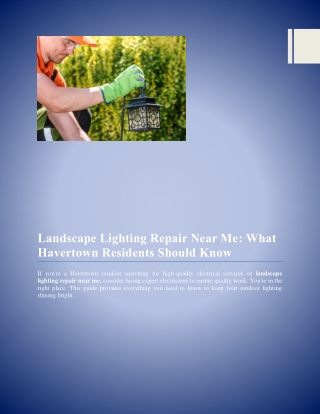 Landscape Lighting Repair Near Me What Havertown Residents Should Know