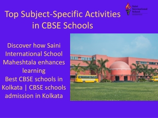 Top Subject-Specific Activities in CBSE Schools