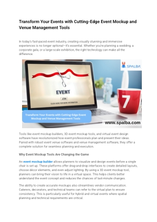 Transform Your Events with Cutting-Edge Event Mockup and Venue Management Tools