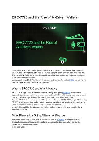 erc 7720 and the rise of ai driven wallets