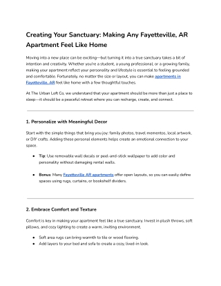 Creating Your Sanctuary_ Making Any Fayetteville, AR Apartment Feel Like Home