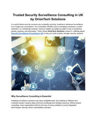 trusted security surveillance consulting