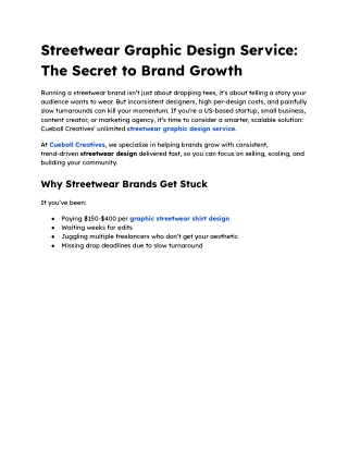 Unlimited Streetwear Graphic Design for Brand Growth | Cueball Creative