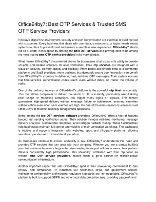 Office24by7 Best OTP Services  Trusted SMS OTP Service Providers docx Google Docs