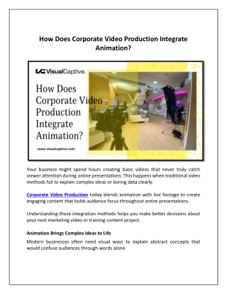 How Does Corporate Video Production Integrate Animation
