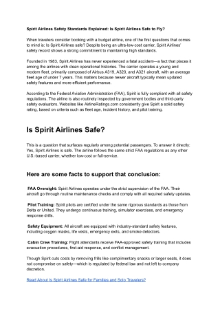 Spirit Airlines Safety Standards Explained Is Spirit Airlines Safe to Fly