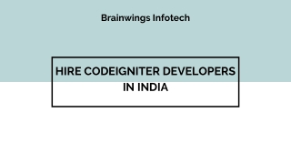 Hire Expert CodeIgniter Developers in India with Brainwings Infotech