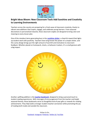 Creative Shapes- Sunshine Sticker