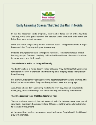 in the best preschool noida programs each teacher