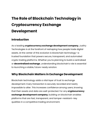 the role of blockchain technology