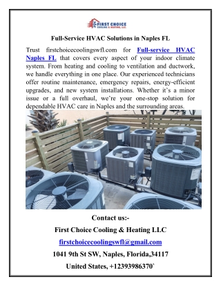 full service hvac solutions in naples fl