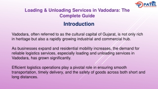 loading unloading services in vadodara