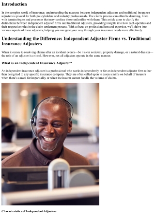 **Understanding the Difference: Independent Adjuster Firms vs. Traditional Insur
