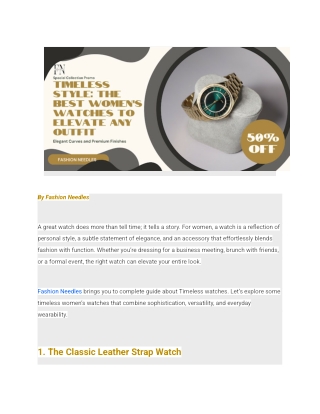 Timeless Style_ The Best Women’s Watches to Elevate Any Outfit - Google Docs