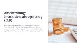 Abschreibung optimal nutzen – Steuern sparen mit IAB