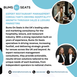 Expert Restaurant Management Consultants Driving Hospitality Growth Through Sales & Leisure Marketing