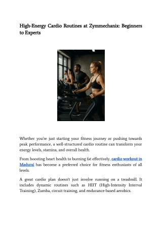 high energy cardio routines at zymmechanix