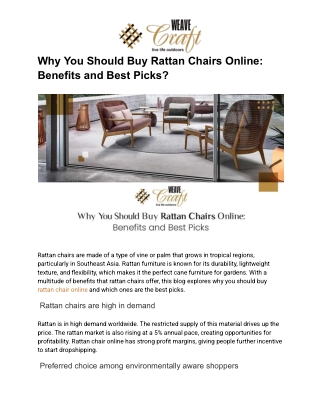 Why You Should Buy Rattan Chairs Online_ Benefits and Best Picks