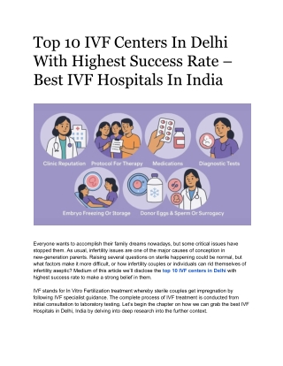 Top 10 IVF Centers In Delhi With Highest Success Rate