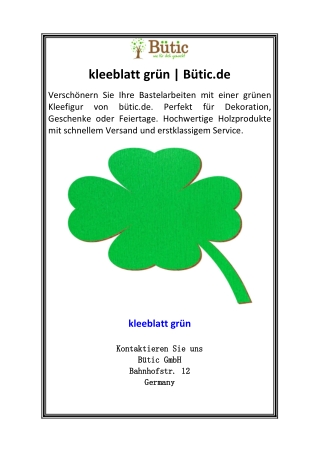 kleeblatt grün  Bütic.de