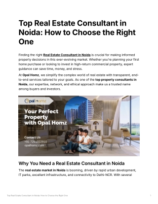Top Real Estate Consultant in Noida How to Choose the Right One