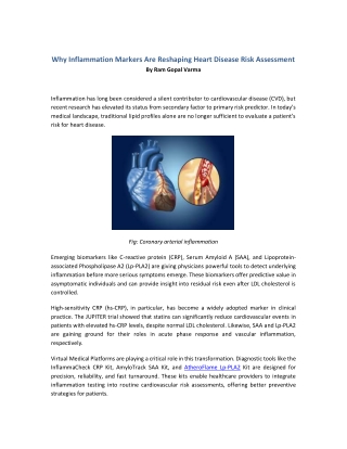 Why Inflammation Markers Are Reshaping Heart Disease Risk Assessment