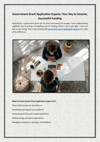 Government Grant Application Experts: Your Key to Smarter, Successful Funding