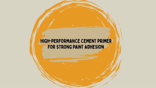 High-Performance Cement Primer for Strong Paint Adhesion