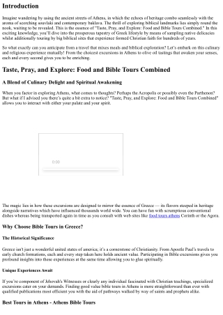 Taste, Pray, and Explore: Food and Bible Tours Combined