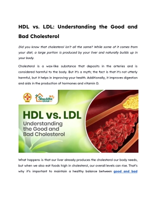 HDL vs. LDL_ Understanding the Good and Bad Cholesterol