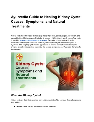 Ayurvedic Guide to Healing Kidney Cysts_ Causes, Symptoms, and Natural Treatments