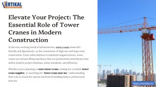 elevate your project the essential role of tower