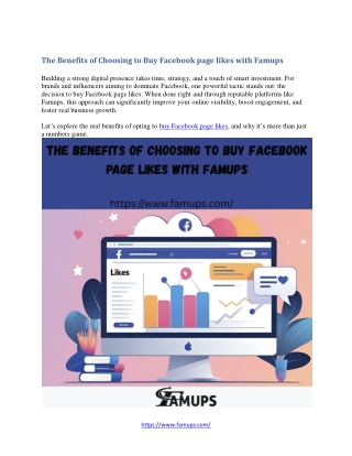 The Benefits of Choosing to Buy Facebook page likes