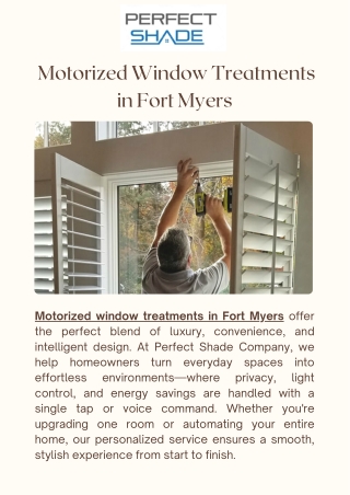 Custom Motorized Window Treatments in Fort Myers Made Just for You
