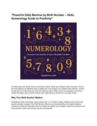 Powerful Daily Mantras by Birth Number – Vedic Numerology Guide to Positivity