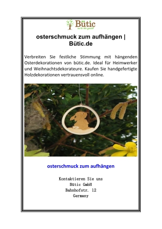 osterschmuck zum aufhängen  Bütic.de