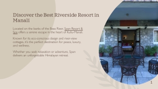 Discover the Best Riverside Resort in Manali