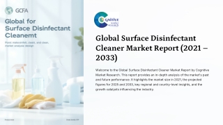 Surface Disinfectant Cleaner Market Report