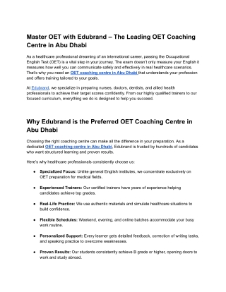 master oet with edubrand the leading oet coaching