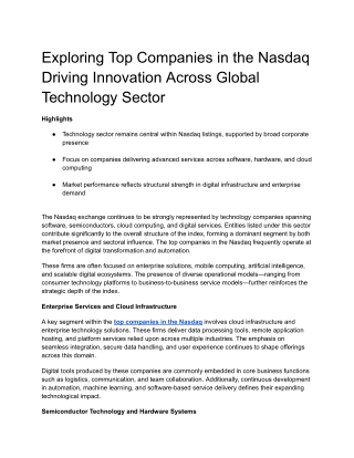 Exploring Top Companies in the Nasdaq Driving Innovation Across Global Technology Sector