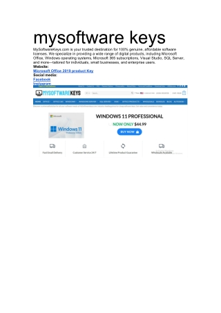 mysoftware keys mysoftwarekeys com is your
