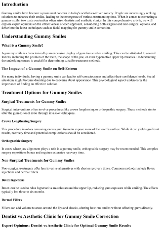 Expert Opinions: Dentist vs. Aesthetic Clinic for Optimal Gummy Smile Results