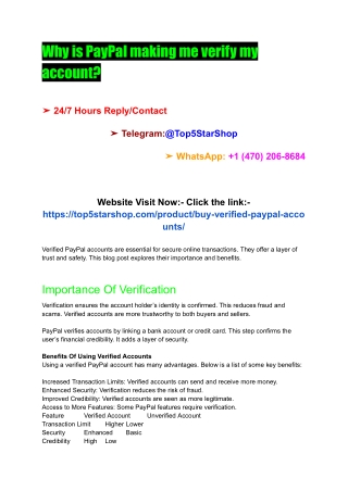 Why is PayPal making me verify my account_
