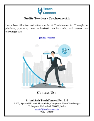 Quality Teachers - Teachconnect.in