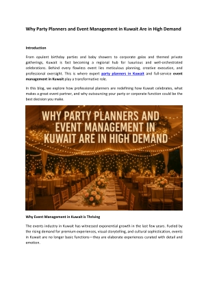 why party planners and event management in kuwait