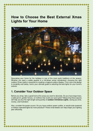 how to choose the best external xmas lights