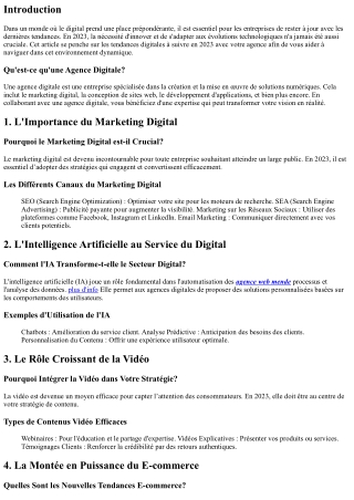 Les tendances digitales à suivre en 2023 avec votre agence