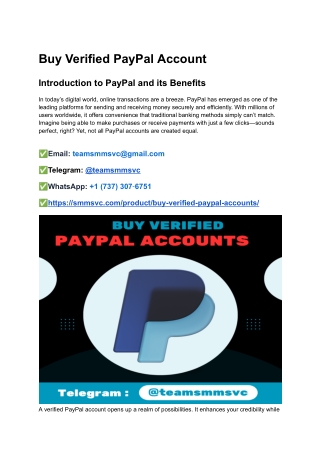 Buy  Verified PayPal Account – Hassle-Free Activation