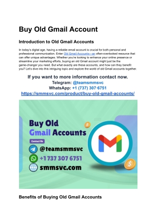 Why you should always Buy Old Gmail Accounts